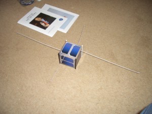 FUNcube model, showing antennas