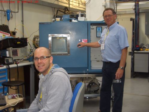 Duncan makes a few last minute software changes, while Graham rests his hand on the oven door Duncan makes a few last minute software changes, while Graham rests his hand on the oven door